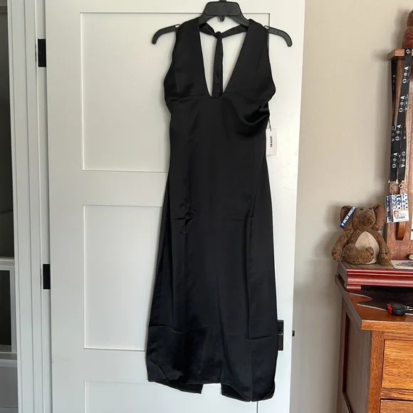 NWT ~ JASON WU BLACK MIDI COCKTAIL DRESS sz M - Picture 3 of 10